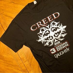 CREED Official Summer Of 99’ Tour TShirt 2025 Merch Size XL Black Double Sided